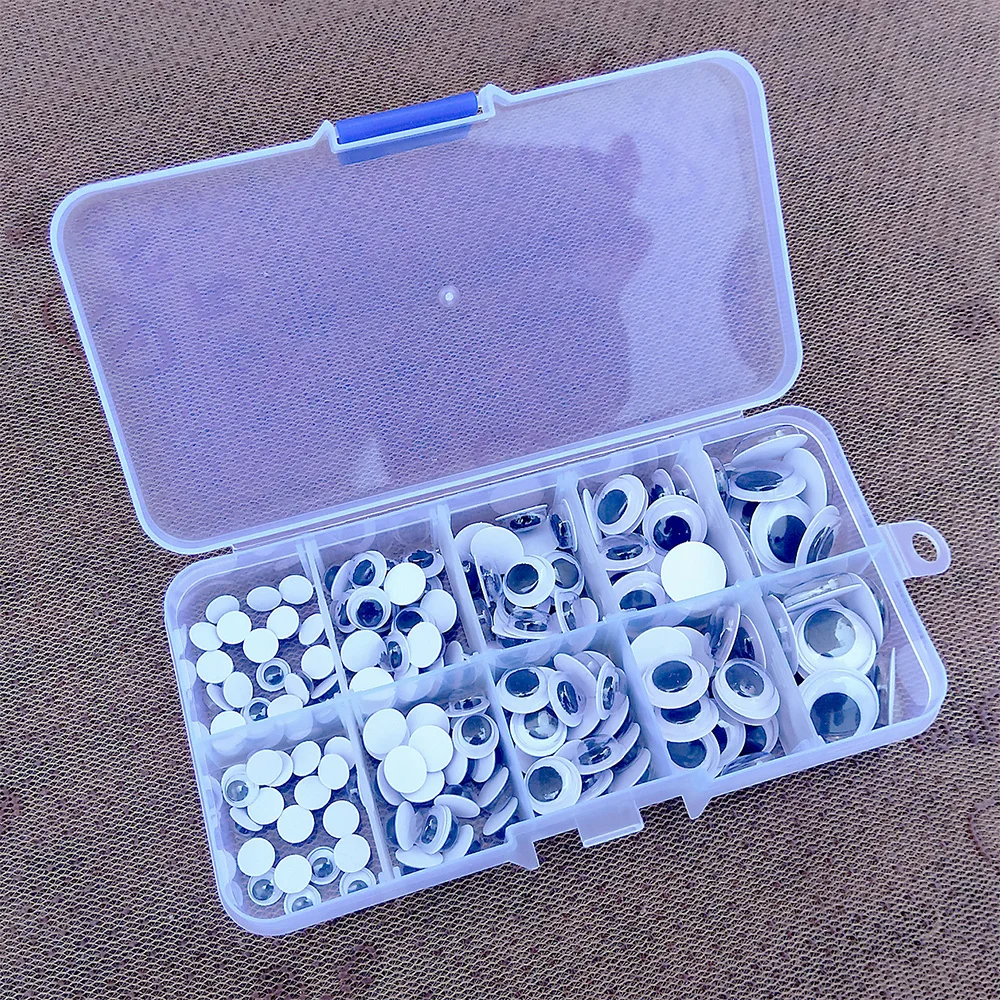 100pcs/Box DIY Safety Wiggly Googly Eyes Stickers Self Adhesive For Crafts Toys Black White Big Movable Doll Amigurumi