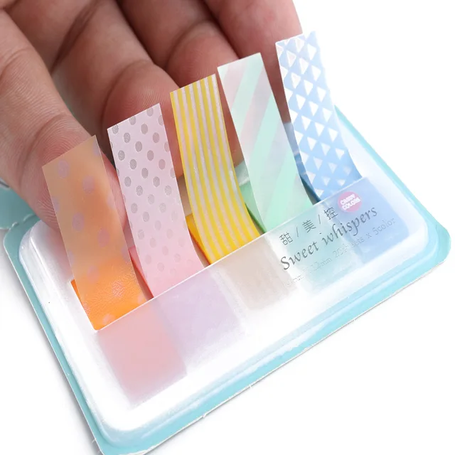 1Pc Color Random Colorful Index Style Sticky Notes Novelty Cute Paster Stickers Fashion DIY Practical Memo Pad Office Supplies 4