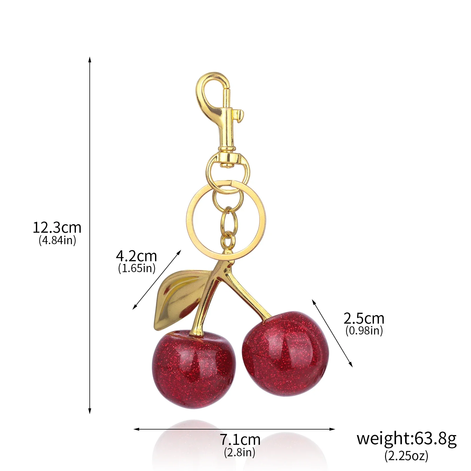 Elegant Red Cherry Pendant Keychain - Stylish Bag Decoration & Multifunctional Jewelry Charm