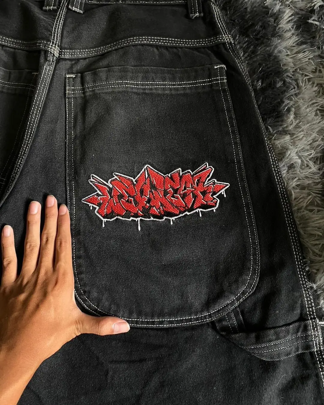 Streetwear Shorts Y2K Pants Hip Hop Pocket Letter Embroidery Baggy Denim Gym Shorts Mens Womens High Waist Basketball