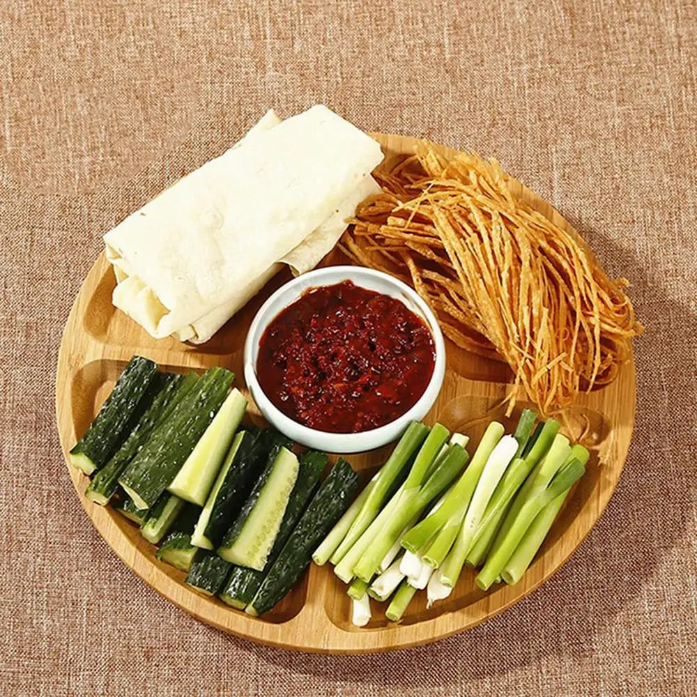 Wooden Partitioned Dish Set 