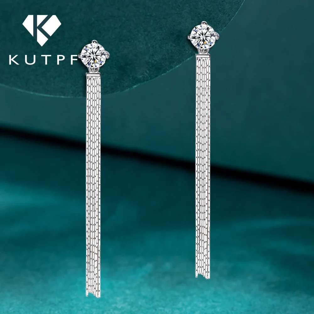 

Moissanite Drop Earrings with Gra Certificates 1carat D Color Diamond Earring 925 Silver Long Tassel Dangle Earring for Women