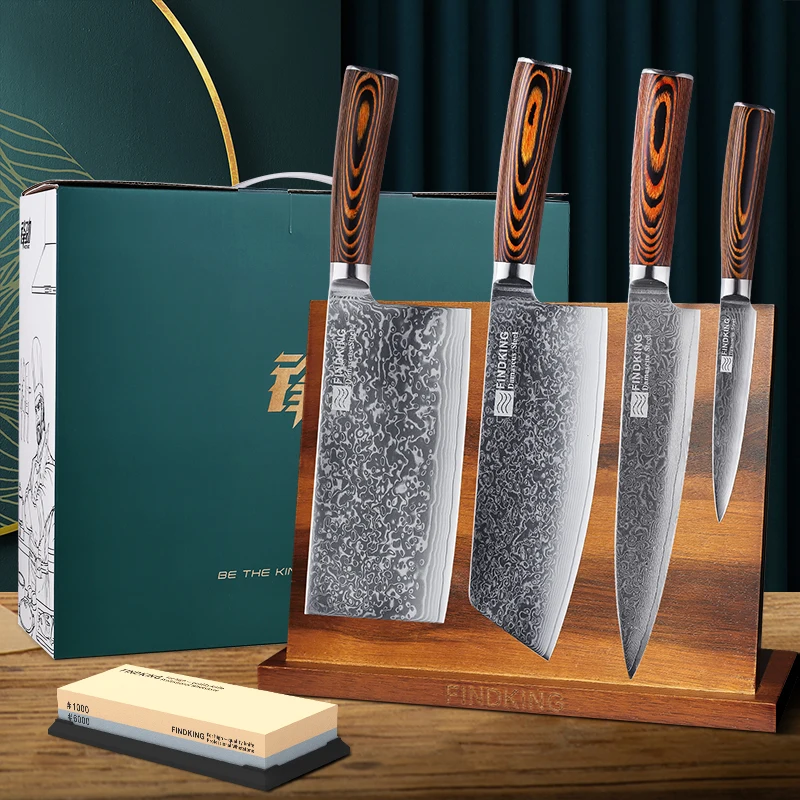 New 6pcs Chef Knife Set And Knife Holder And Sharpening Stone Practical