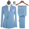 Cenne Des Graoom 2025 New Elegant Blue Suits for Men Metal Side Release Buckle 2 Pieces Set High Quality Wedding Party Dinner 1