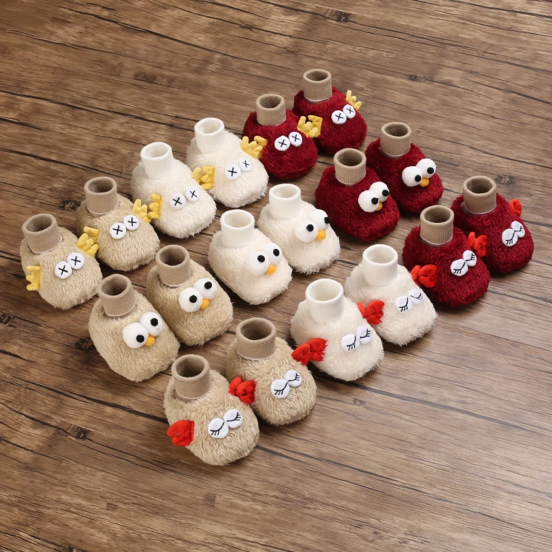 Newborn Cute and Funny Warm Socks For Boys and Girls Aged 0-1 With Soft Cloth Soles Bed Shoes