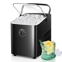 Ice Maker  , 2 Sizes of Bullet Ice, Portable Maker Machine Self-Cleaning, Ready in 6 Mins, Ice Scoop & Ba 1