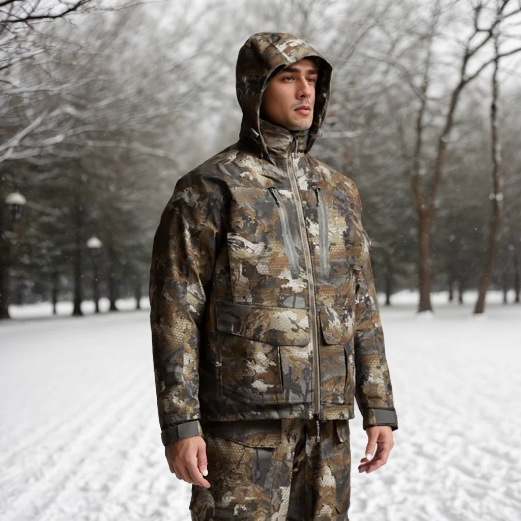 Veste camouflage pêche hiver homme Hudson - Imperméable isolée chasse extérieur - Protection thermique camouflage