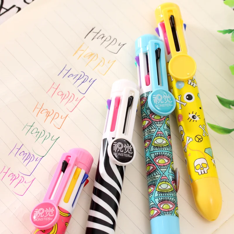  Hicarer Paquete de 16 bolígrafos multicolor 8 en 1 retráctiles,  8 colores, bolígrafo de barril transparente para oficina, suministros  escolares, regalo para estudiantes y niños : Productos de Oficina