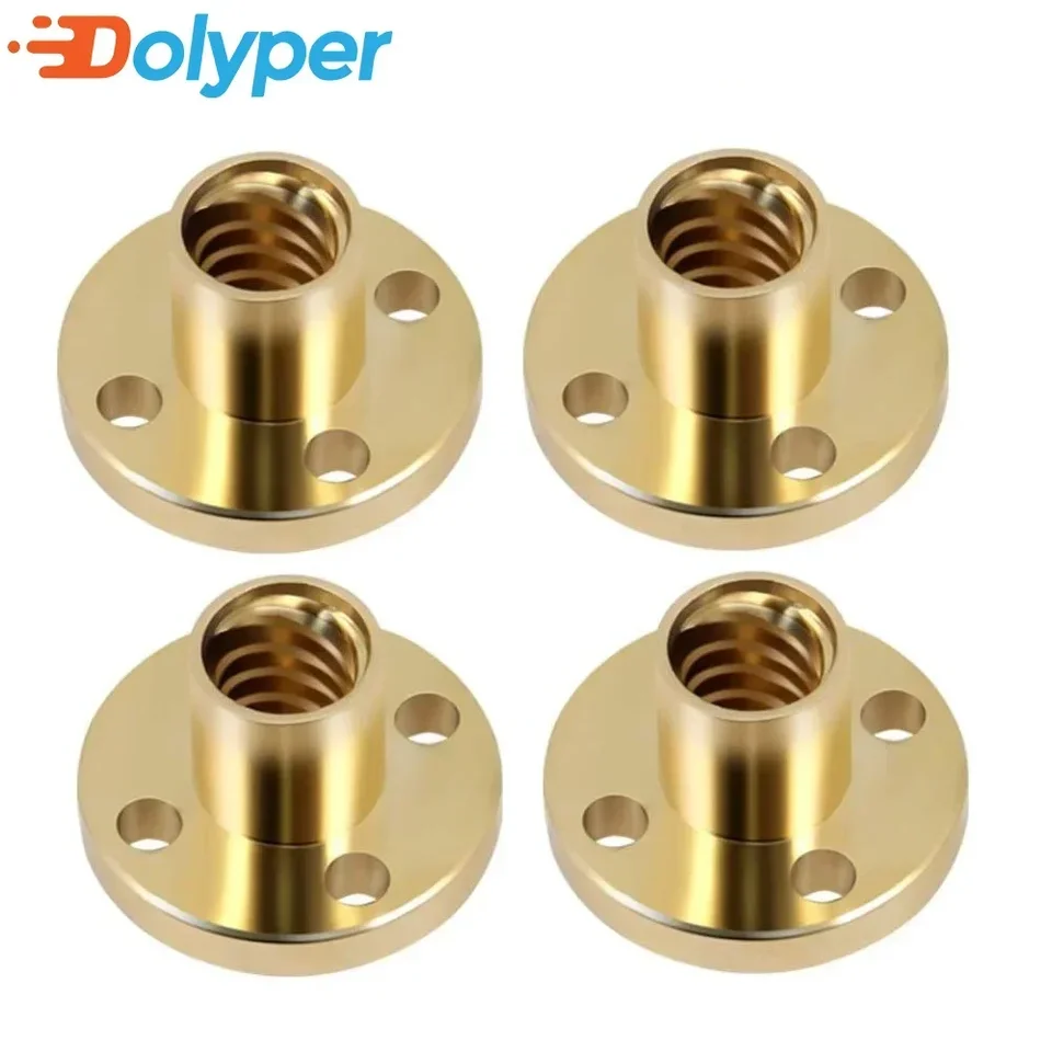 Tuerca De Tornillo De Plomo T8, 2mm, 8mm, Latón, Brida T8x8mm, Piezas