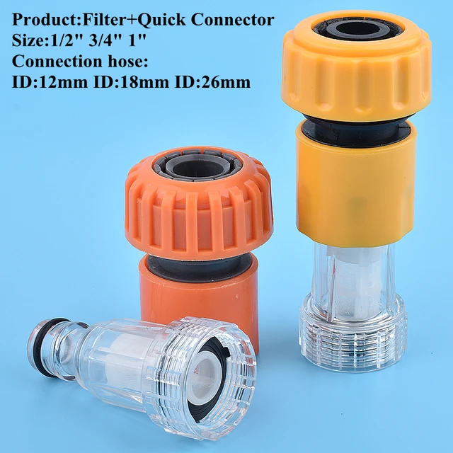 1/2 3/4 1 Car Cleaning Machine Water Filter Garden Hose Quick Connector  Tap Car Washer Hose Joint Impurity Filtration System - AliExpress
