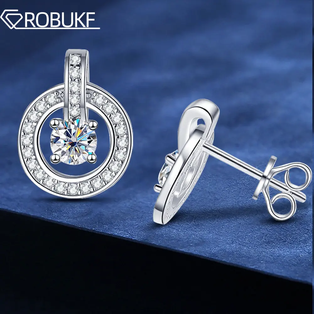 

0.5CT Moissanite Stud Earring for Women D Color Sparkling Round Cut Lab Diamond 925 Sterling Silver Jewelry GRA Wedding Earrings
