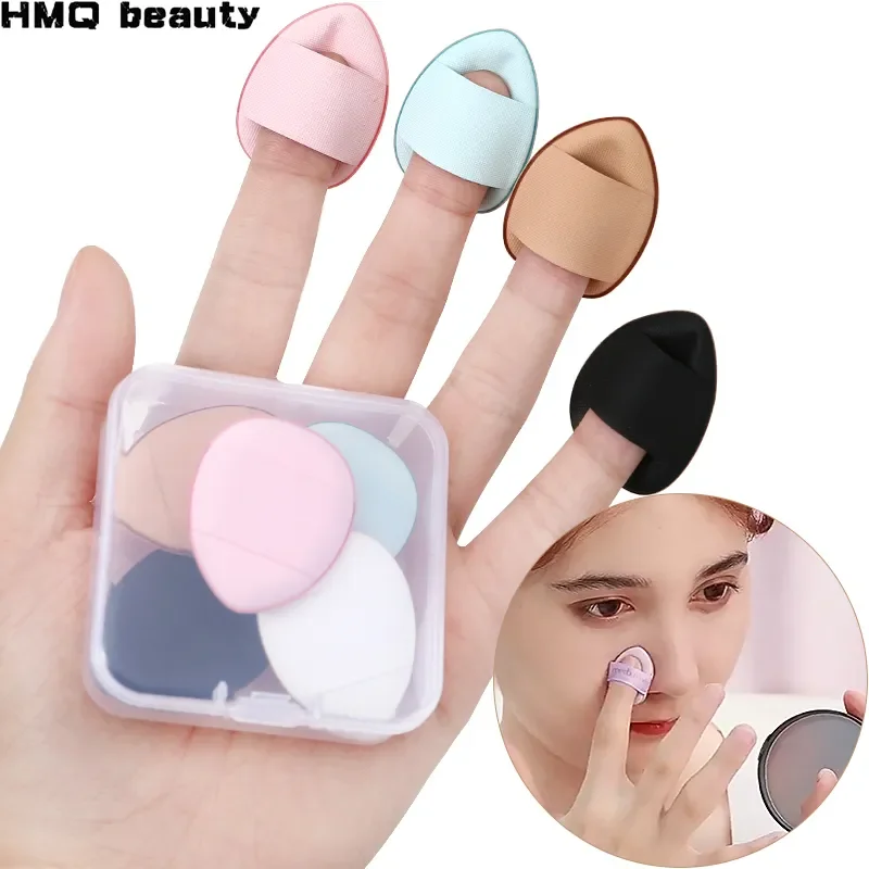 1 Pz Mini Finger Puff Foundation Powder Detail Makeup Sponge Face Concealer Cream Blend Accessori Cosmetici Strumenti Per Il Trucco