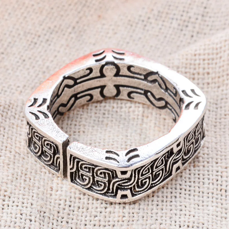 Promotion%20Jewelry%20Carving%20Pattern%20Square%20Design%20Retro%20Thai%20Sier%20Unisex%20Ring%20For%20Women%20Man%20Gifts%20Never%20Fade%20-%20Image%203