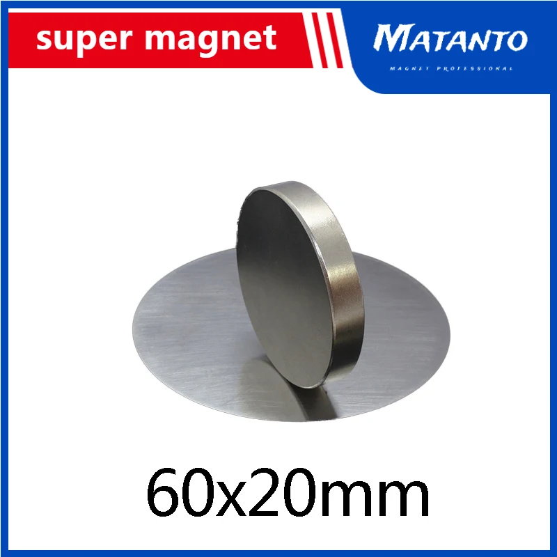 

1/2PCS 60x20mm N35 Big Powerful Magnets Permanent Round Magnet 60x20 mm NdFeB Thick Neodymium Magnetic Super Strong 60*20mm