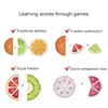 Wooden Math Enlightenment Fruit Fraction Decomposition Plate Montessori Teaching Aid Children's Educational Math Toys 4