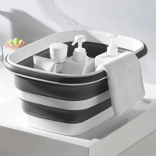 Gyakorlati Növényi Kosár Erős, Összecsukható Vödör Hordozható Helymegtakarítás Nagy Tárolókosár