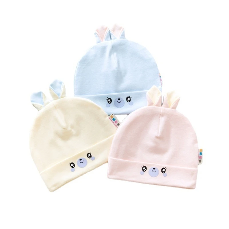 

Baby Truban Hat Newborns Hospital Hat Non-fluorescent Infant Hat Windproof Cotton Hat Unisex Boys Girls Bear Ear Hats