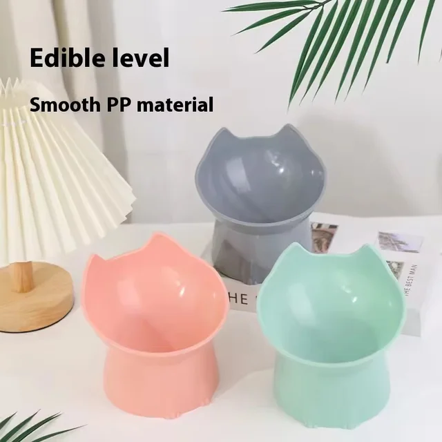 Tilted Elevated Cat Food Bowl Ergonomic Cat Food Dish Anti Neck Protector Vomiting Raised Cats Food Bowl Non Slip for Cats Dogs 5