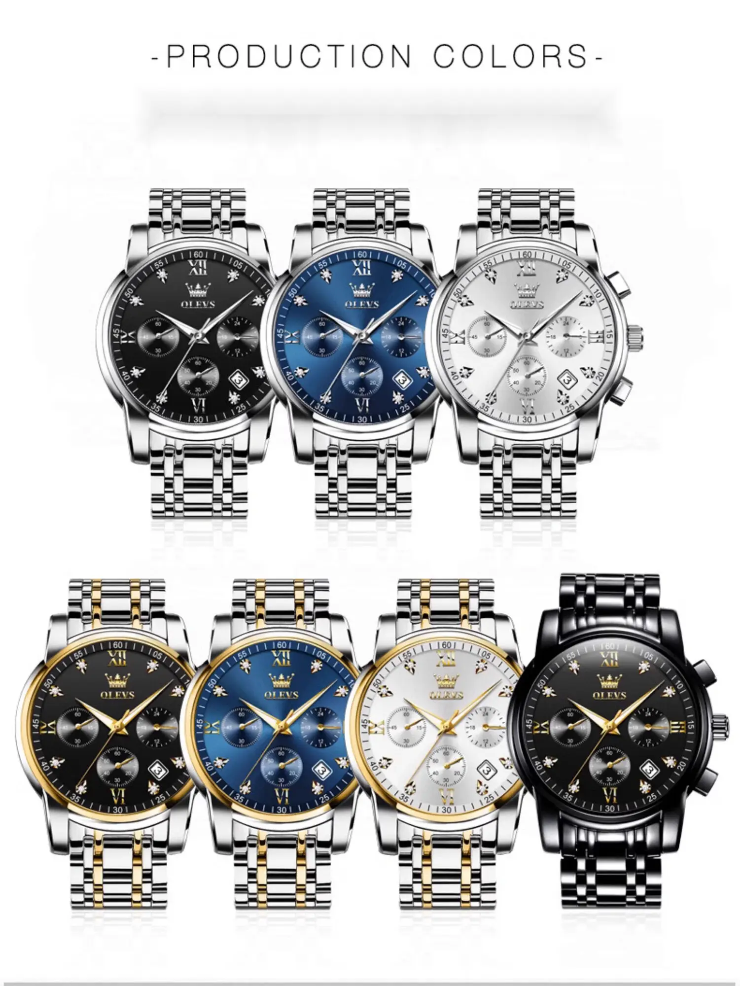 Men's Quartz Watch Stainless Steel Waterproof Automatic Style_voghion.com
