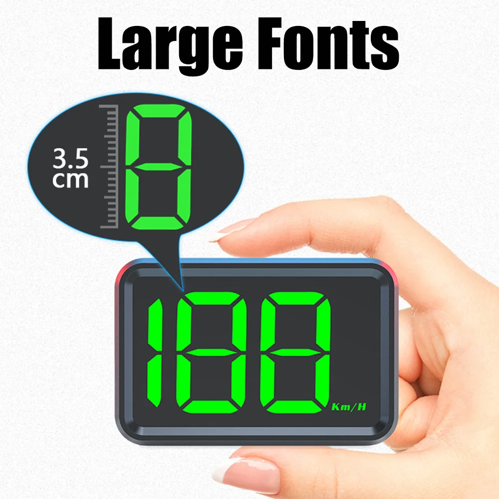 GPS HUD 속도계 유니버설 X1 HUD 디지털 자동차 헤드업 디스플레이 화이트 그린 라이트 디스플레이 대형 글꼴 USB 플러그 KMH MPH 미터