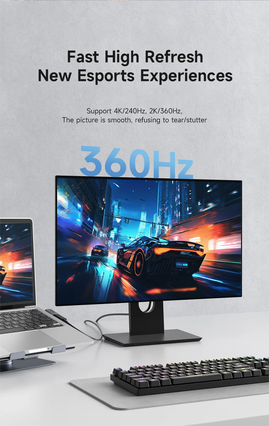 Hagibis DisplayPort 1.4 Right Angle Adapter 8K 60Hz / 4K 240Hz
