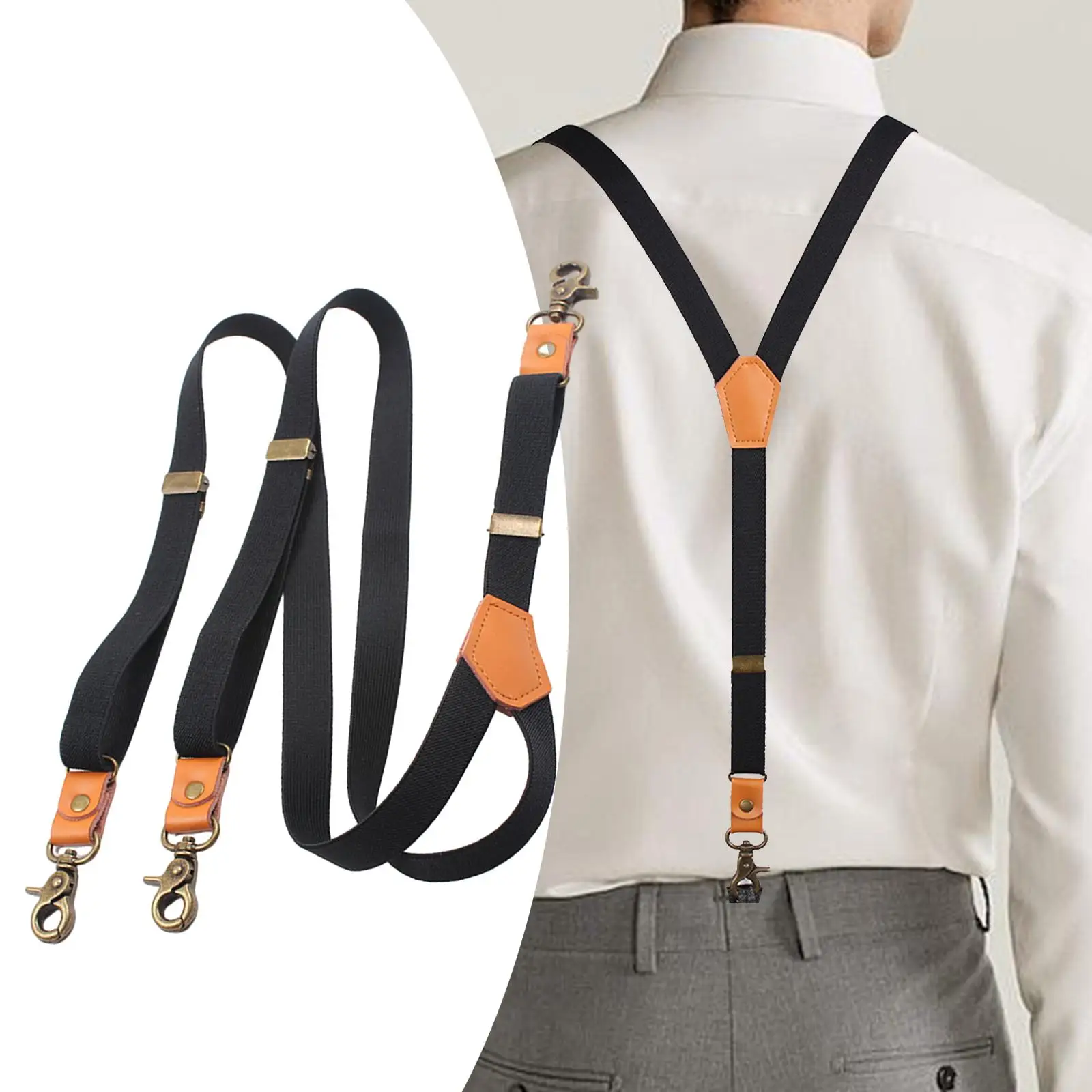 

Suspenders for Men Adjustable with Swivel Hooks Casual Elastic Straps Heavy Duty Y Shaped Belt Loops Braces Mens Womens for Work