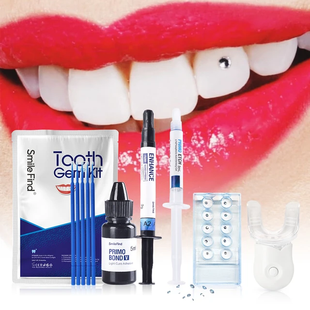 Tooth Gem Set Easy To Remove Beautiful White Tooth Jewelry Sturdy Reliable  Jewelry Bonding Gel Dental Cultural Product Glue Kit