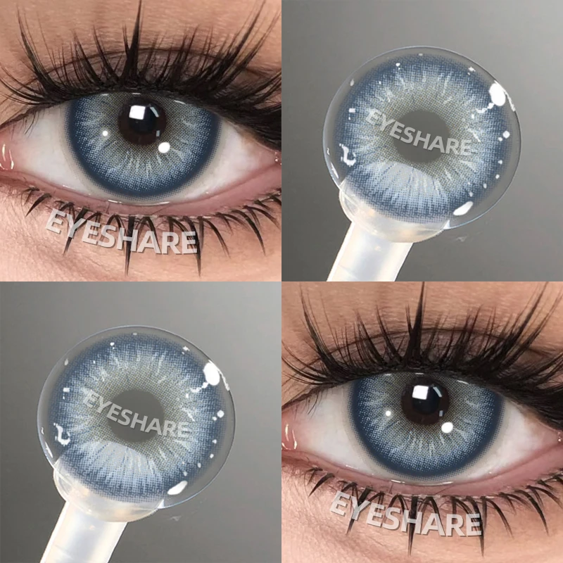 EYESHARE 1 Paar Farbige Kontaktlinsen für Augenfarbe, Natürliches Schwarz, Grau, Blau, Kosmetische Schönheitslinsen – Detail 5