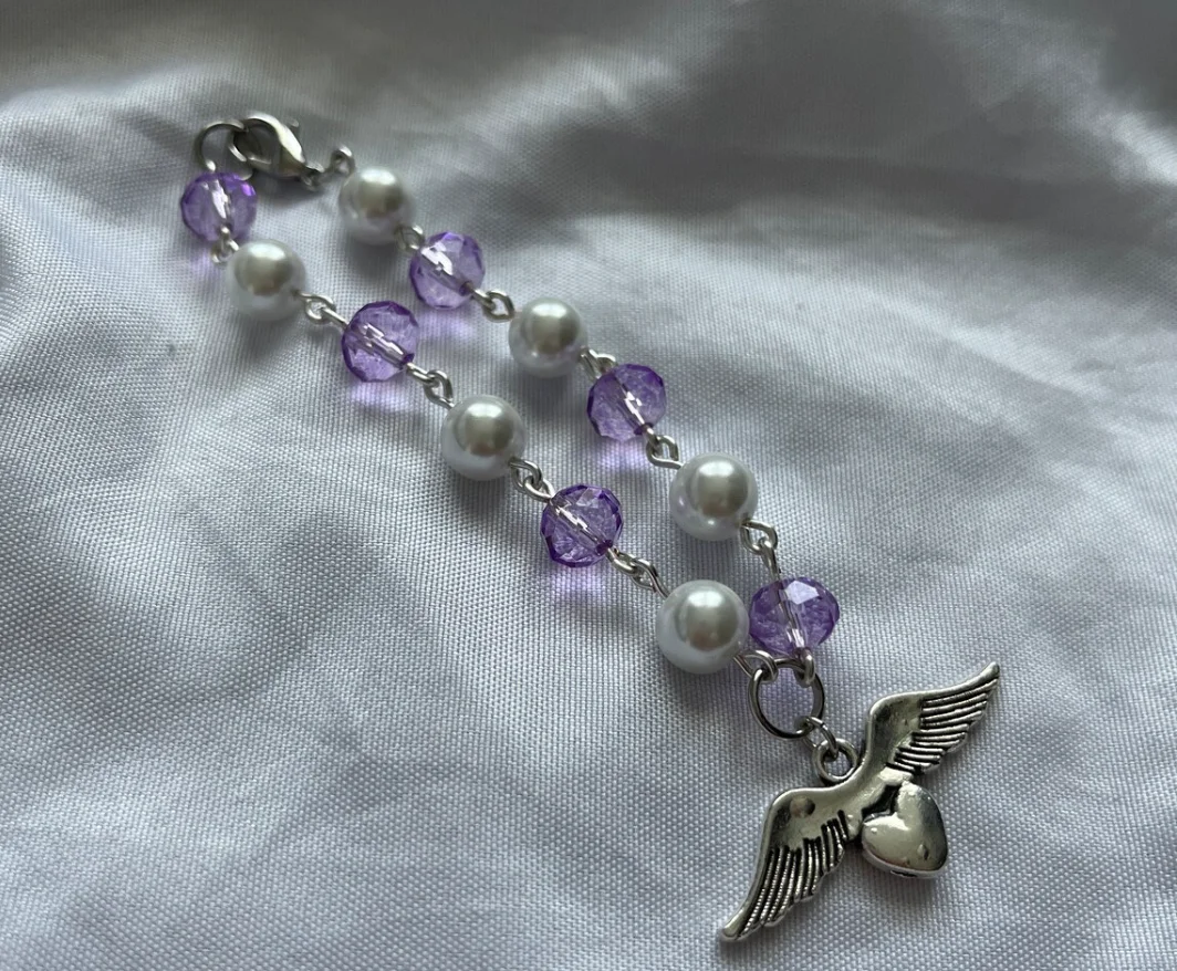 Coquette White & Purple Heart Bracelet - Bracelets - AliExpress