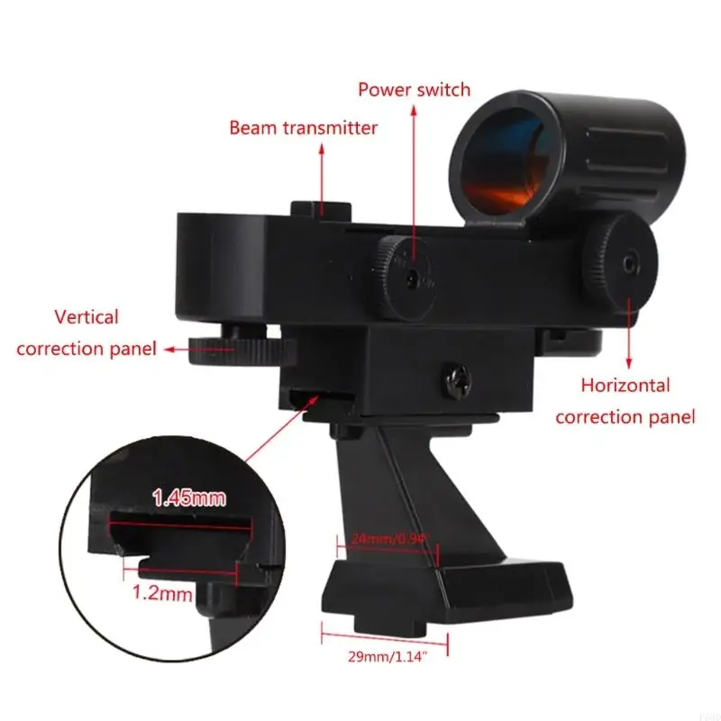 F68D Versatile Alloy Locator Dot Finder Scope for Telescopes Adjustable Brightness and Simple Installation Battery Powered