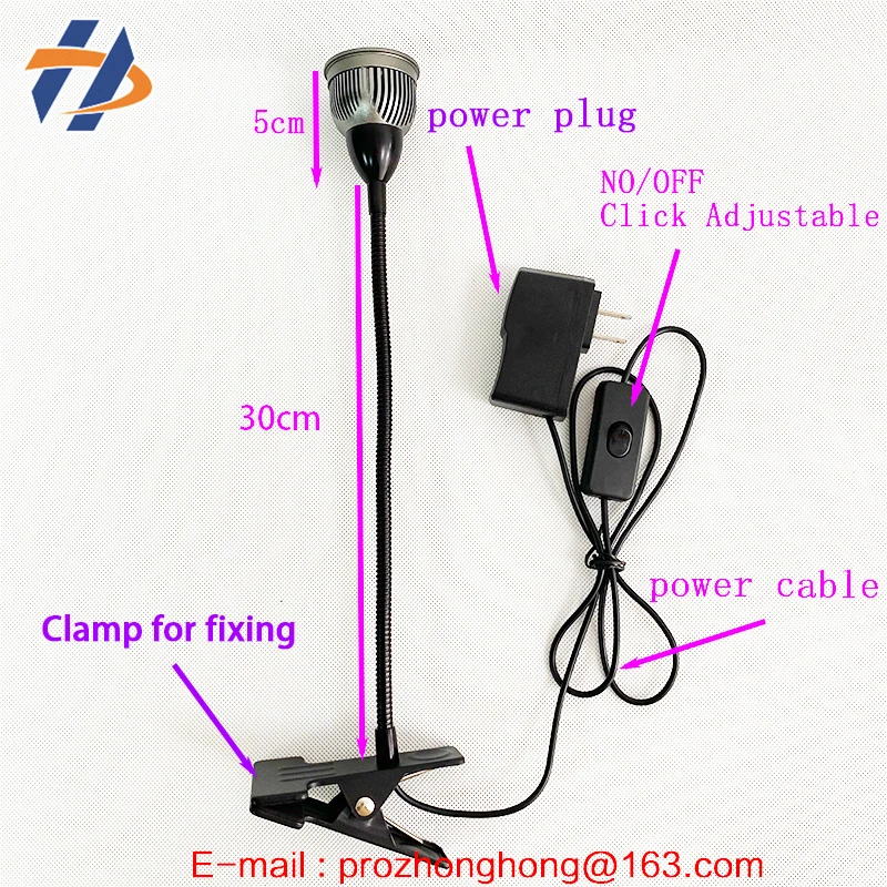 High Power 5w Curing Lamp Polishing Wavelength 365nm Nail Lamp Dryer UVLED Flexible Clamp Table Gel Curing Nail Enhancement