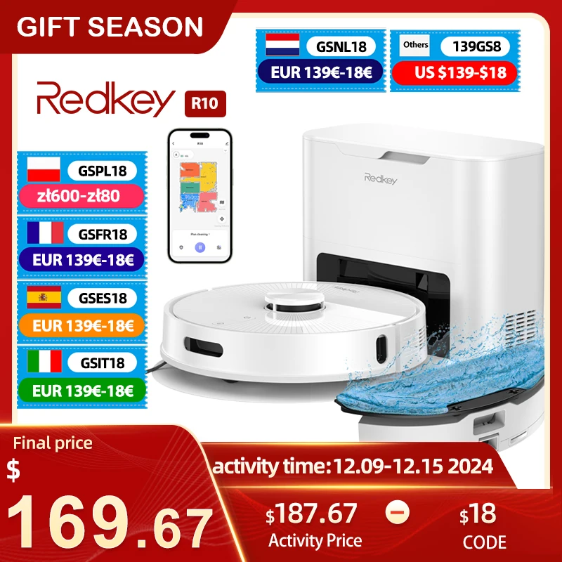 Redkey R10 Odkurzacz i mop 2 w 1 z EU za $173.98 / ~704zł