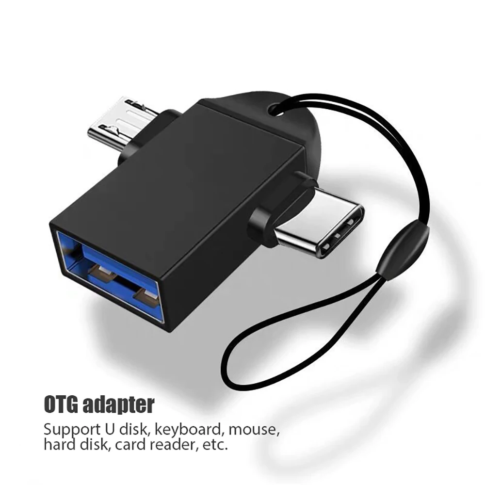 알루미늄 합금 2 인 1 안드로이드 OTG 어댑터, 휴대폰 어댑터, USB 커넥터, 다기능 C 타입-USB 커넥터 OTG 어댑터