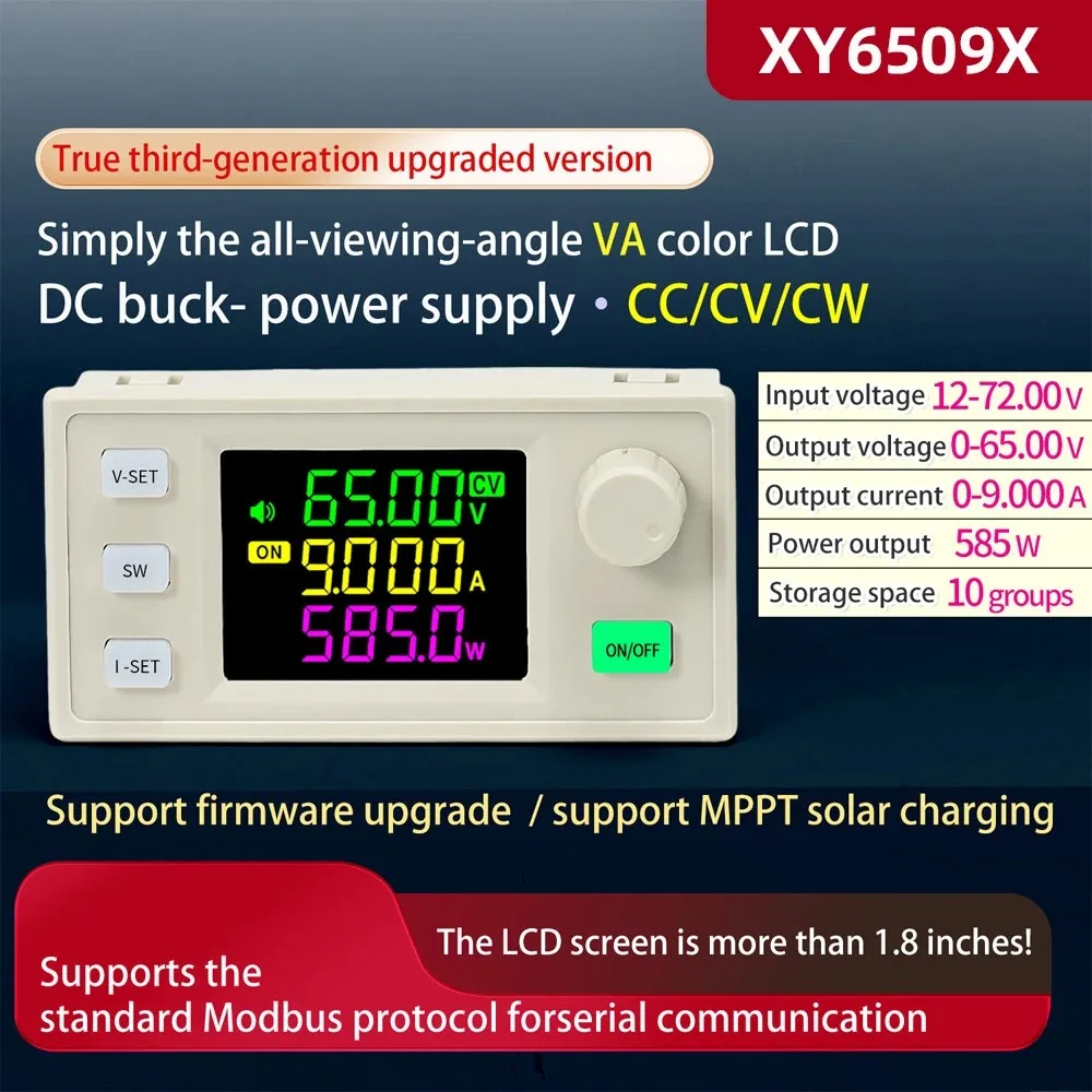 65V 9A 585W 벅-부스트 컨버터 CNC DC 조정 가능 CC CV 실험실 전원 공급 장치 모듈 태양광 충전 XY6509X