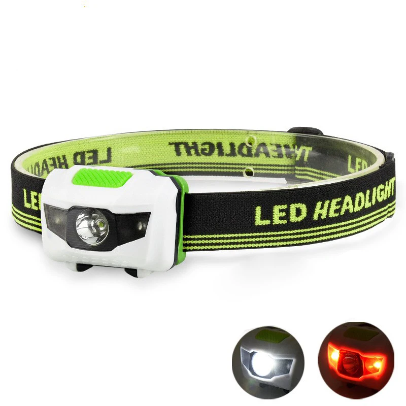 

1pcs LED Headlamp Flashlight Waterproof Headlight Super Bright Head Torch Red/White Lighting Modes 90°wider Adjustable Angle