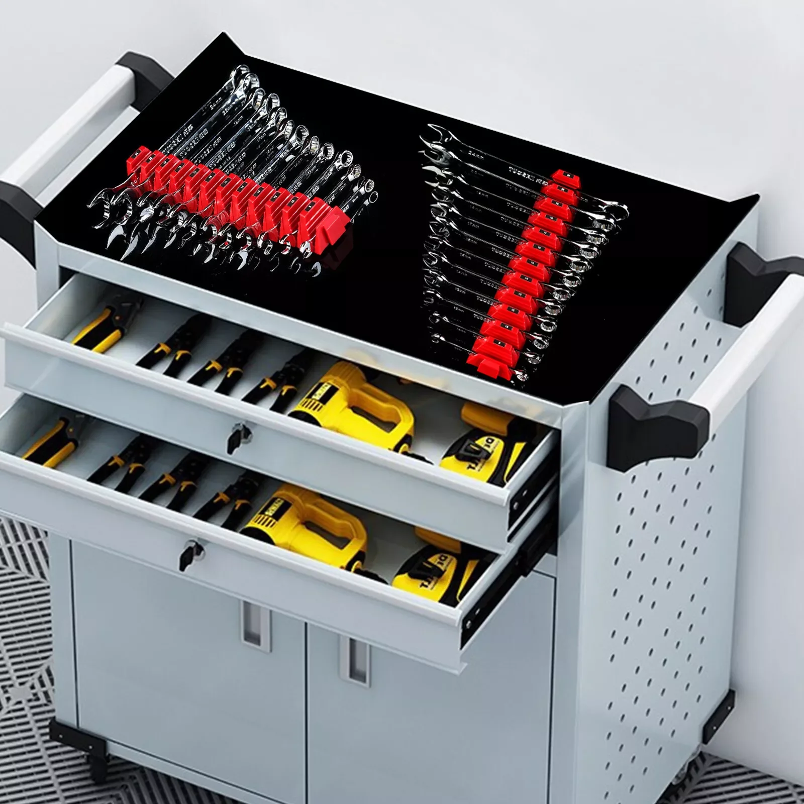 24PCS Wrench Holder Wrench Organizer Capacity Multifunctional Compact ABS Magnetic Modular Rack Holder
