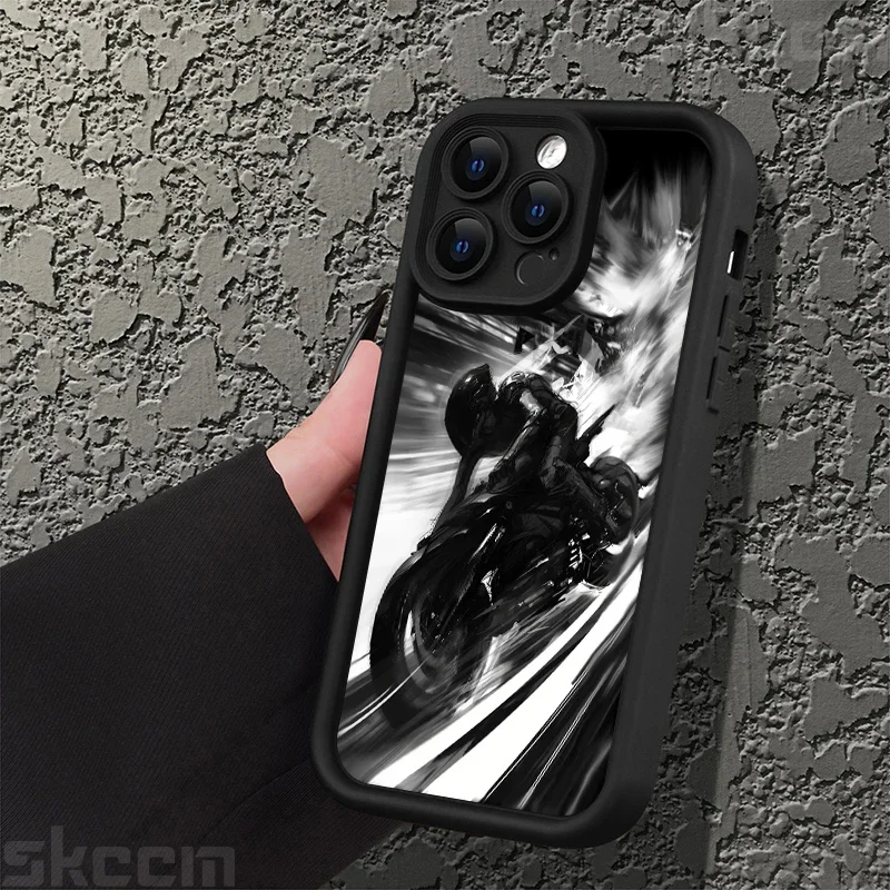 Stylish Black Biker Shockproof Silicone Phone Case