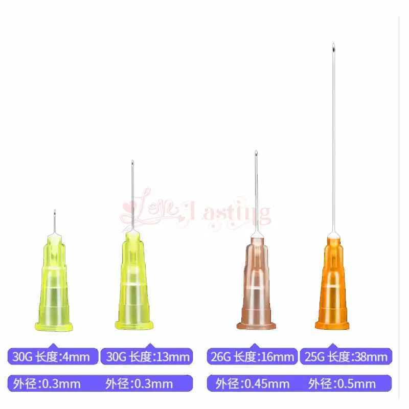 25pcs Tip Needle Transparent Syringe Clear Disposable Sterile Body Piercing Needles Navel Ear Nose Tattoo 16G18G 20G 21G 22G