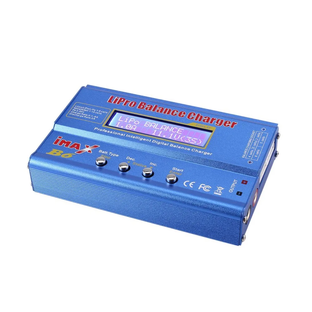 DEWIN Chargeur de Batterie LiPo équilibré, B6 80W Balance LCD Numérique  Chargeur Déchargeur for LLiPo RC Batterie (EU Plug) : : Jeux et  Jouets