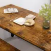 3-Piece Dining Table Set for 4, 43'' Dining Room Table Set with 2 Benches, Space-Saving Dinette Table with Metal Frame MDF Board 2