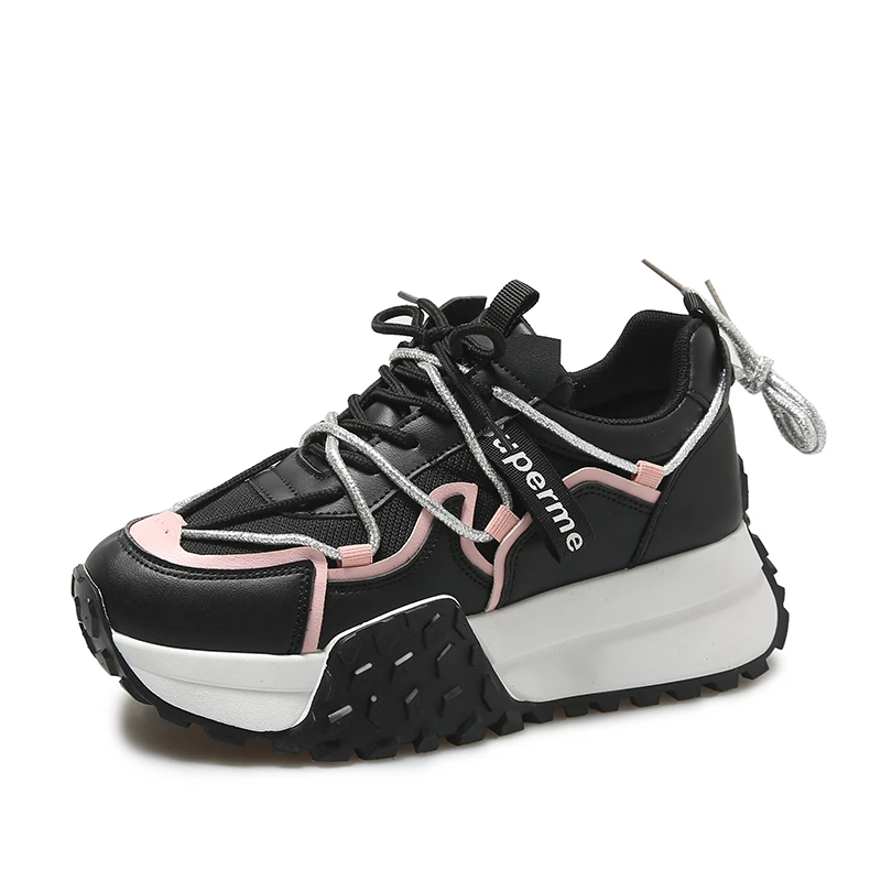 

Женские кроссовки на массивной вулканизированной подошве, дышащие кроссовки для бега, повседневная обувь на платформе, 2024