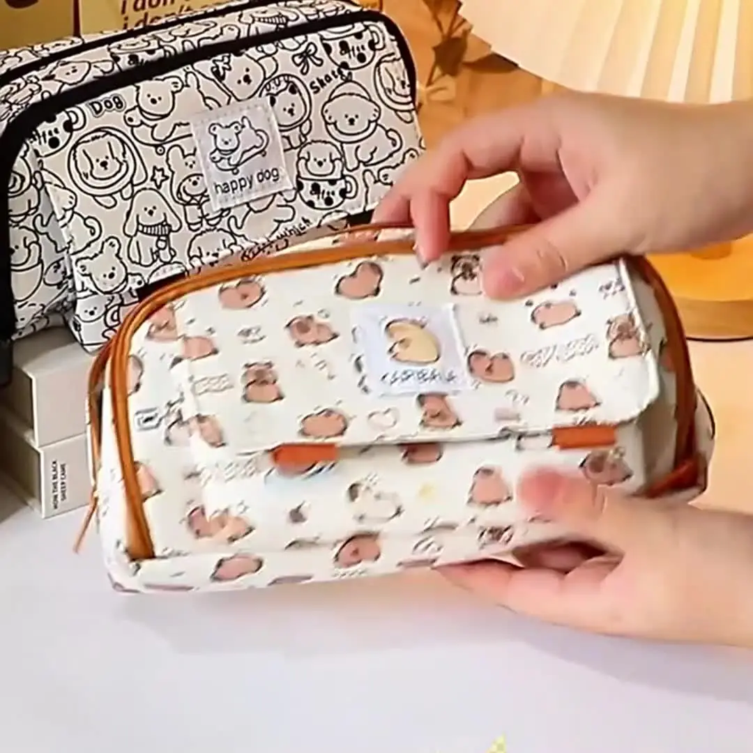 Astuccio Capibara Kawaii: Capientissimo E Personalizzabile Con Spilla, Adesivi E Ciondoli - Perfetto Per Scuola E Ufficio