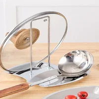 Support de couvercle de casserole en acier inoxydable, support de rangement de cuisine pour ustensiles et vaisselle, organisateur multifonctionnel pour usage domestique 6