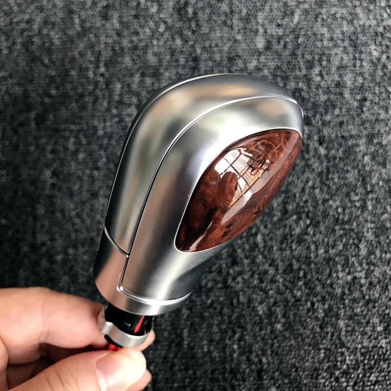 Chrome Matt With Leather Shift Knob Gear Side Cover Dsg Emblem For Vw