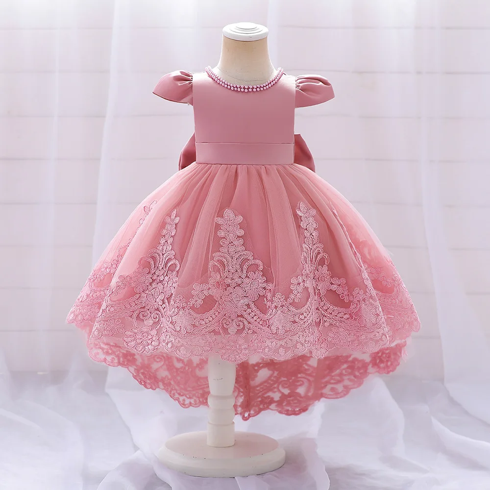 

Ballgown Flower Causal Baby Girl Embroidery Tutu Dress 1 St Birthday Wedding Performance Kids Clothing for Girls Size 1-7Y