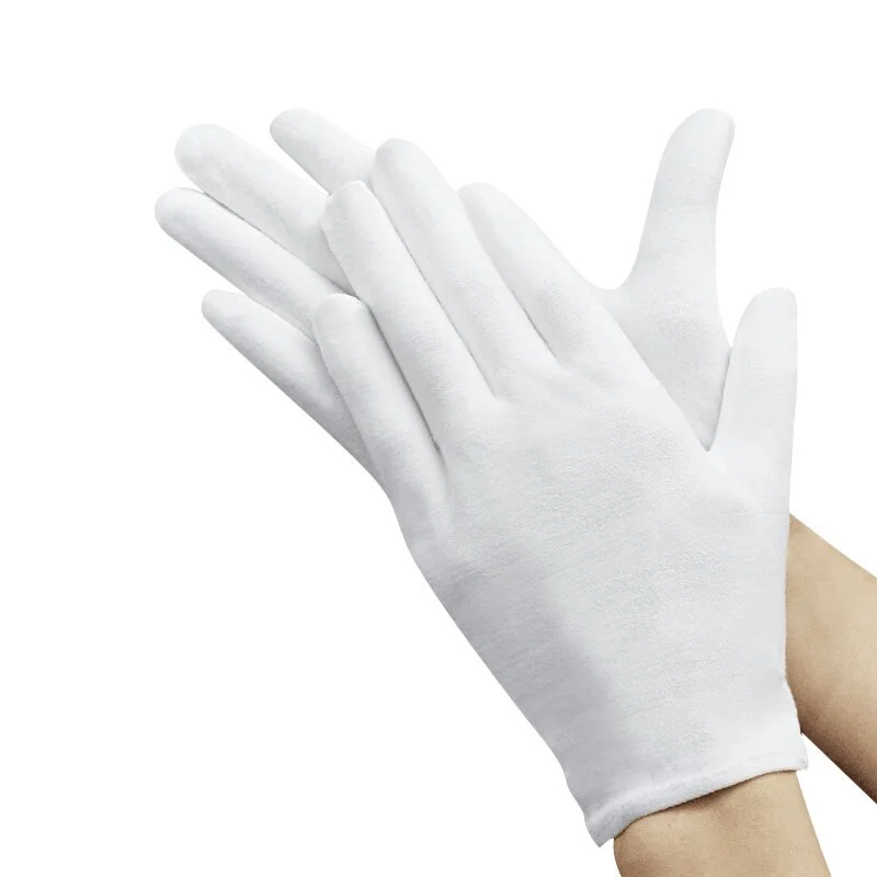 1 Pairs Full Finger Men Women Etiquette Cotton Gloves Waiters/Drivers/Jewelry/Workers Mittens Sweat Absorption Gloves cotton gloves