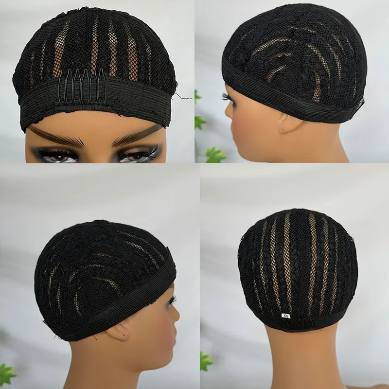 Black Color Cornrow Cap With Elastic For Weave Crochet Braid Wig Caps For Making Wigs Weaving Braid Cap Wig 1PC