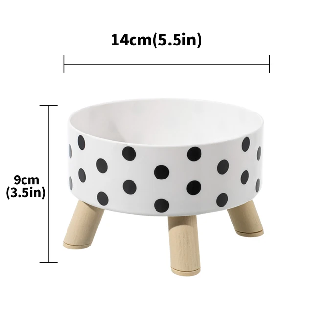 Pet cat and dog plastic bowl with polka dot checkerboard pattern, non-slip and easy to clean 6