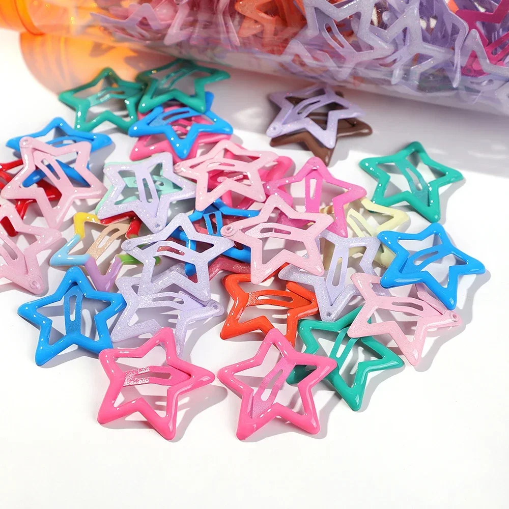 20pcs/set Lovely Colorful Star BB Hair Clips for Baby Girls Y2K Cute Metal Hairpins Barrettes Headwear Kids Hair Accessories 5