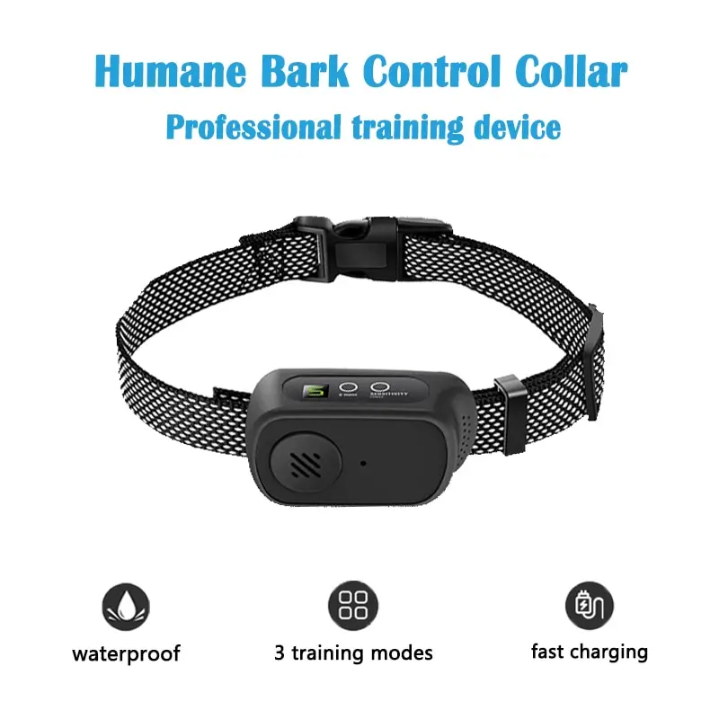 

Dog Bark Control Electric Collar Anti Bark Safe Effective Waterproof Dog Automatic Training Collar Adjustable Sensitivity